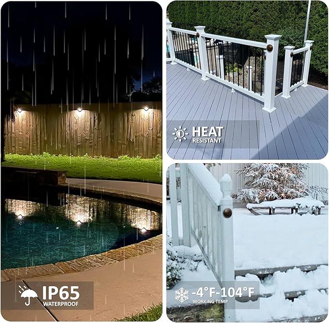 Low Voltage Deck Lights Outdoor, 12V LED Low Voltage Post Fence Stair Lights Wired Outdoor with Connector, 3W LED | Lumora
