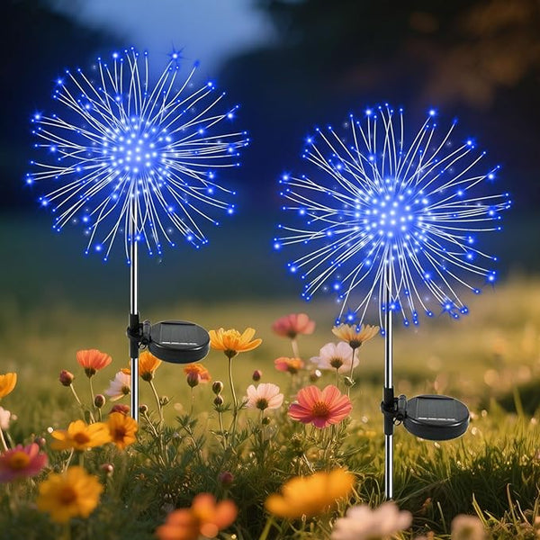 Garden Outdoor Lights, 2 Pack 120 LED Solar Garden Lights Fairy Lights Outdoor Waterproof Decorative Solar Firework | Lumora