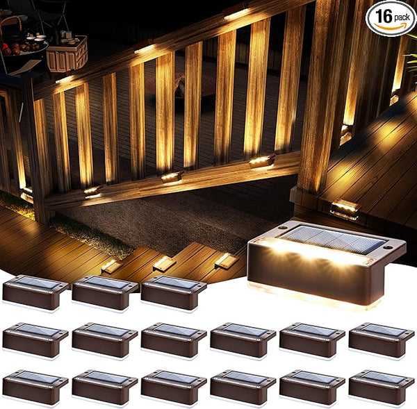 SOLPEX Solar Fence Lights, Solar Deck Lights Outdoor Waterproof Solar Powered for Step, Stair, Balcony,Front | Lumora