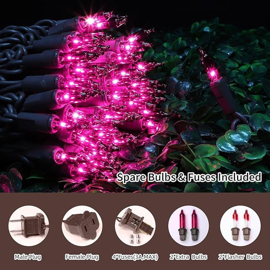 LAMPHOME Halloween String Light,100 Count Incandescent Mini String Light in 19.6ft,Indoor/Outdoor 120V UL Certified Mini Light for Halloween,Patio Lawn,Home,Garden,Party (Purple)