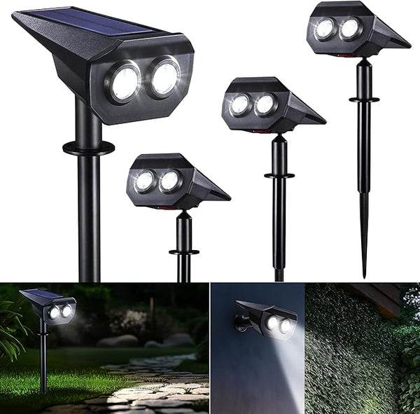 Flacchi Solar Lights Outdoor Waterproof - 2 Lighting Modes Solar Powered Garden Yard Spot Lights for Outside | Lumora