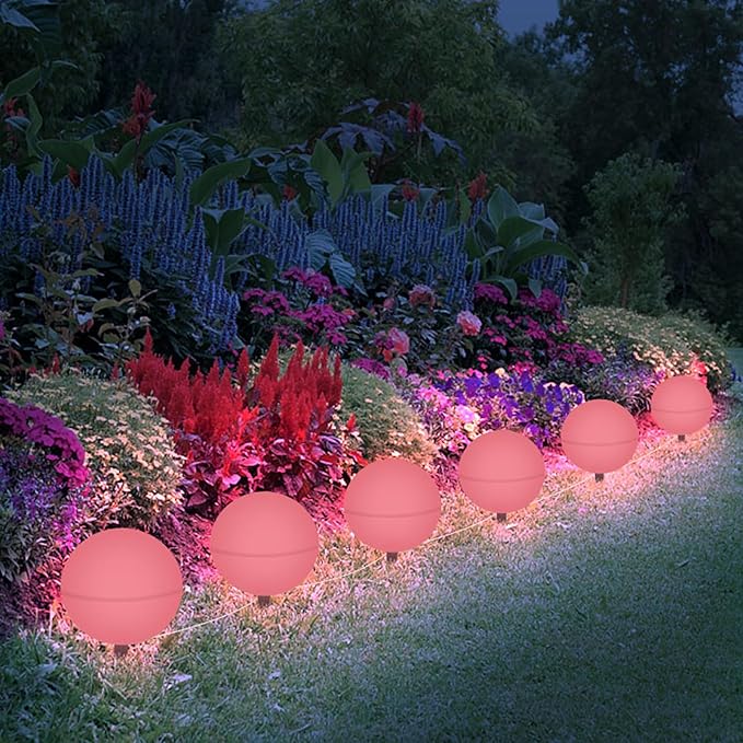 Solar Lights Outdoor Waterproof 5 Pack Globe Light for Outside Decorations Color Changing Solar Garden Lights for Yard Patio Pathway Party Christmas Tree Decor