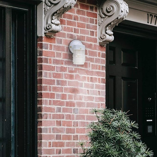 Ciata Outdoor Porch Light House Fixture Wall Mount Light Lantern Sconce, Lantern Sconce Fixture Jelly Jar Outdoor Down Light Fixture Front Porch - White