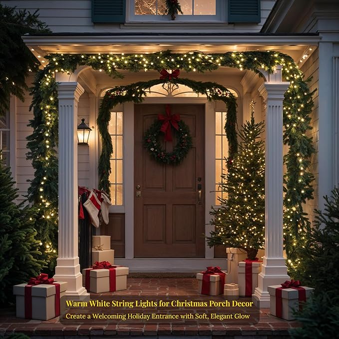 500 LED String Lights 165ft Warm White, Plug in Fairy Lights with 8 Lighting Modes, Indoor Outdoor Christmas Lights | Lumora