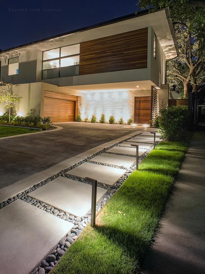 LEONLITE 5CCT LED Low Voltage Landscape Pathway Light, 1800K/2700K/3000K/4000K/5000K Waterproof Sidewalk Lights Wired, CRI90 ETL Listed Aluminum Housing, 5W 16.2IN Oil Rubbed Bronze, Pack of 6