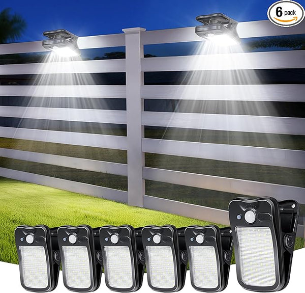 Clip on Solar Lights for Fence, 3 Modes Solar Motion Lights Outdoor Waterproof, 60LEDs 500LM Portable Security | Lumora