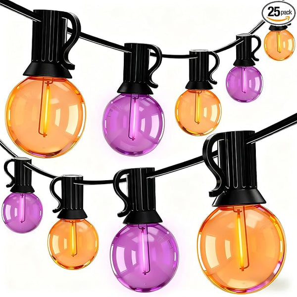 50Ft G40 LED Outdoor Christmas String Lights, Christmas Decorations with 27 LED Shatterproof Clear Orange and | Lumora