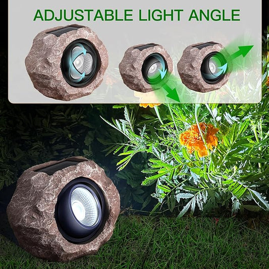 Timeflies Solar Rock Lights Outdoor, 1 Pack Super Bright Solar Spot Lights Outdoor IP65 Waterproof Yard Lights, Auto On/Off Garden Lights for Paths, Sidewalks, Yards, Landscapes, Patios