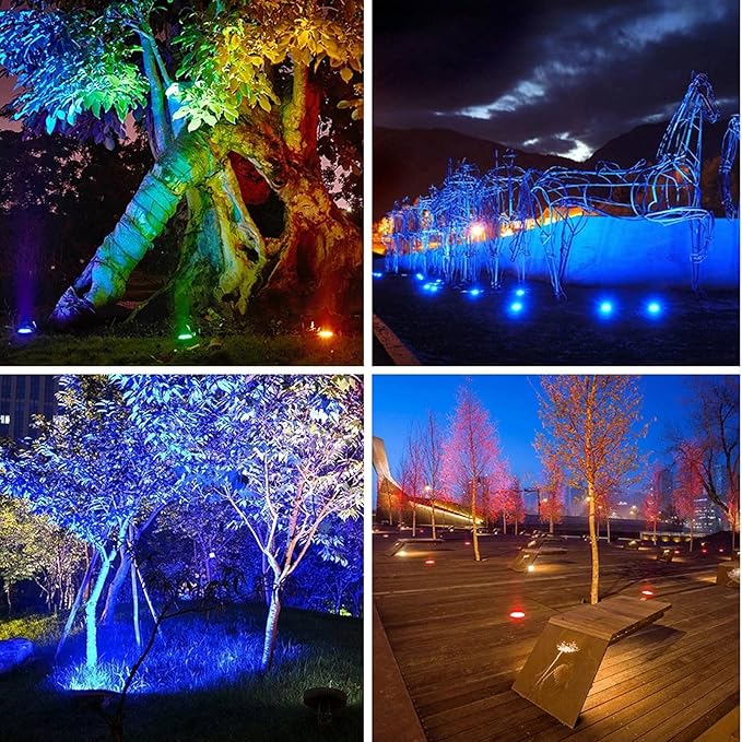 RGBW Low Voltage Landscape Light In-ground Lights with Connectors LED Well Light Waterproof IP67 3W DC12V Color | Lumora