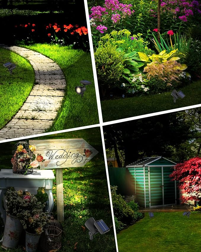 Solar Lights Outdoor, Solar Spot Lights Outdoor, 6 Pack IP44 Waterproof Solar Spotlights, Auto On/Off Solar Powered | Lumora