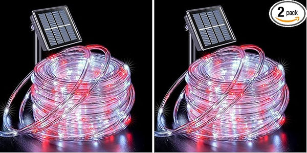 JMEXSUSS 200 LED Solar Rope Lights, 72ft IP 65 Outdoor Waterproof Christmas Lights with 8 Modes, Red and White for | Lumora