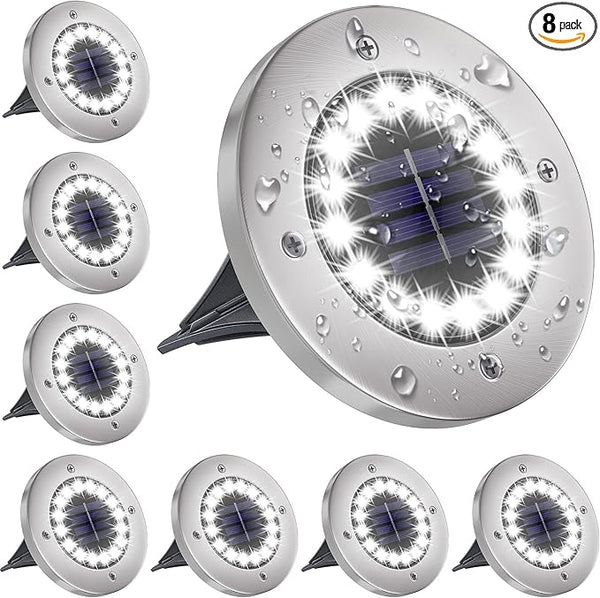 NFESOLAR Solar Lights Outdoor with 16 LEDs, Bright Solar Ground Lights Outdoor Waterproof for Yard Garden Lawn | Lumora