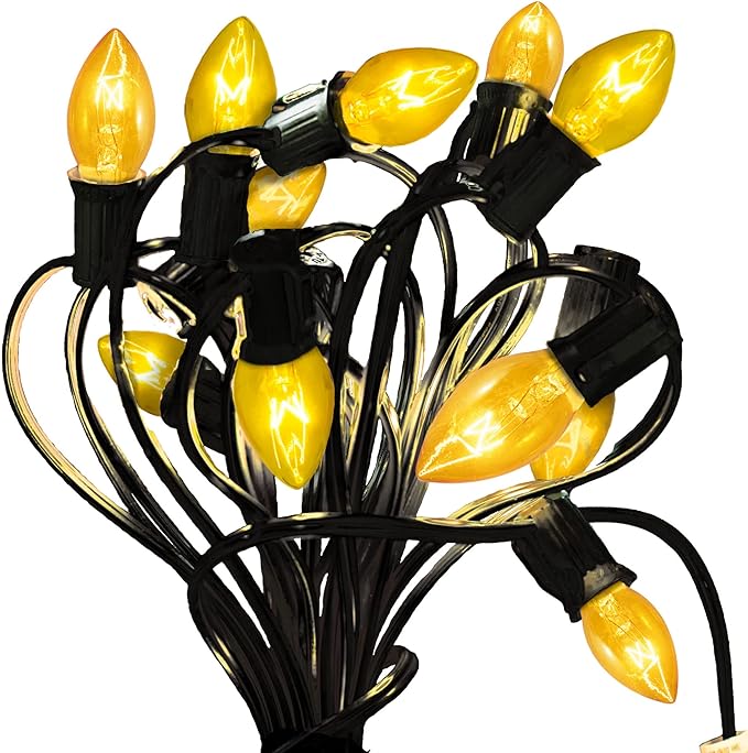 EST. LEE DISPLAY L D 1902 Indoor & Outdoor String Light C7 Ceramic Christmas Steady Replacement Bulbs (Clear Glass | Lumora