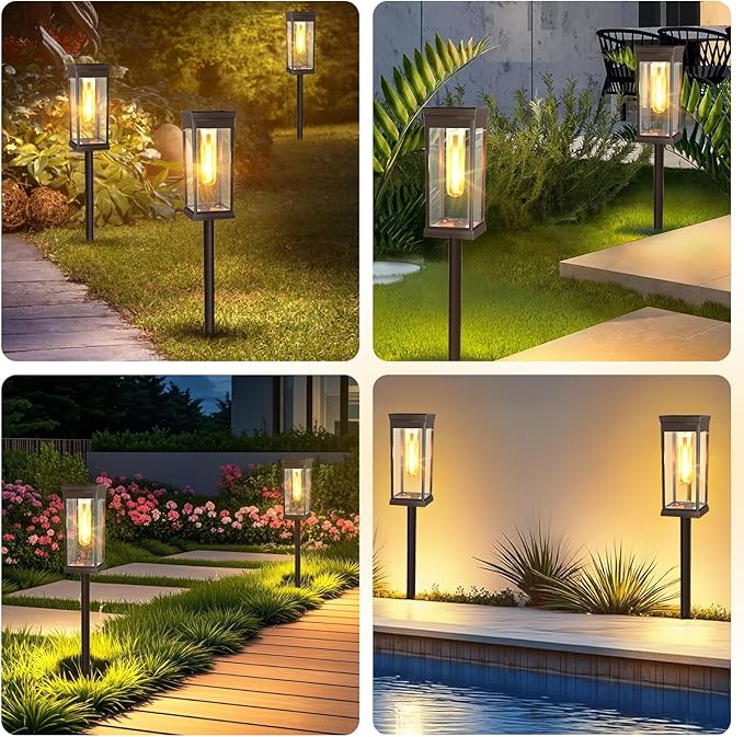 12 Pack Solar Pathway Lights Outdoor,IP65 Waterproof - Bright Solar Lights Outdoor,Auto On/Off Pathway Lights Solar | Lumora