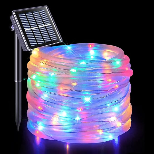 JMEXSUSS 8 Modes Solar Rope Lights Outdoor, 39.4ft 120LED Solar Rope Lights Outdoor Waterproof, PVC Tube Solar | Lumora