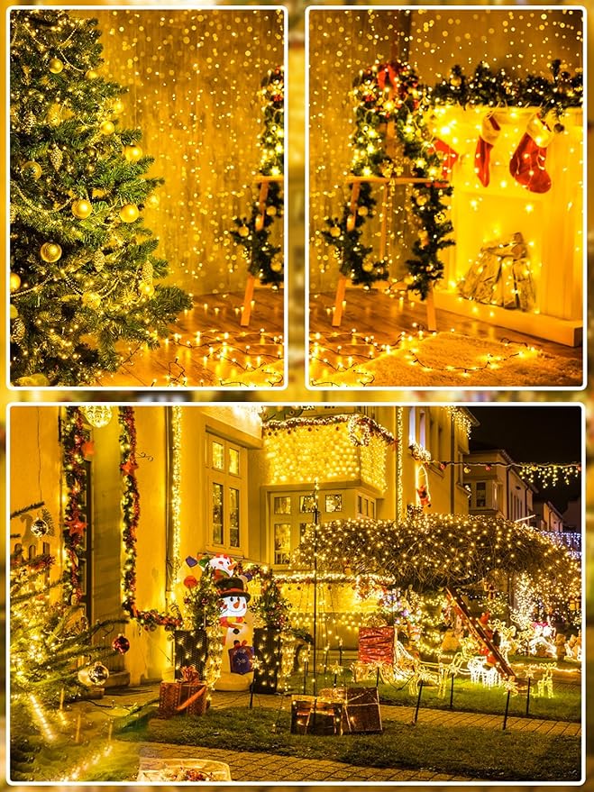 1000 LED Christmas Lights Outdoor Indoor, Super Long 330 FT Green Wire Plug In String Lights with Memory & Timer & | Lumora