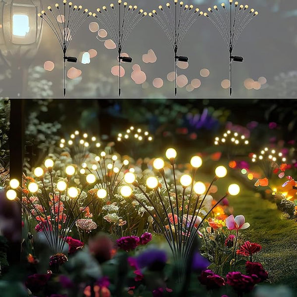 Solar Garden Lights - Pack of 4 Solar Firefly Lights Sway by Wind, Waterproof 40 LEDs Outdoor Lights, Pathway | Lumora