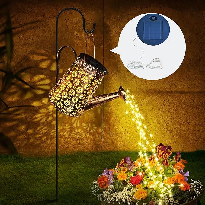 2pcs Solar Light Replacement Top Parts /Replacement Solar Light Tops for Lanterns/2.4inch Round Panel Lantern Lid with String Lights for Outdoor DIY Flower Lights