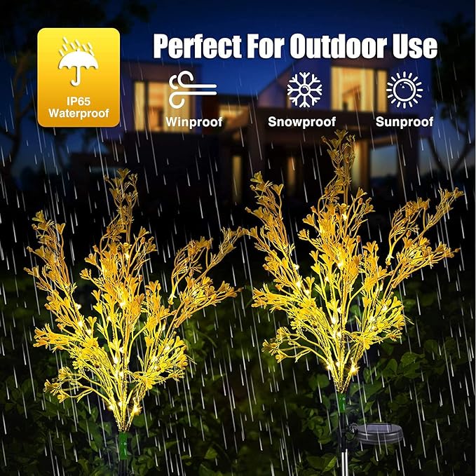 JNYB Flower Light Outdoor, Tree Ornaments Solar Garden Stake Lights IP65 Waterproof Solar Pathway Lights, LED Landscape Lighting