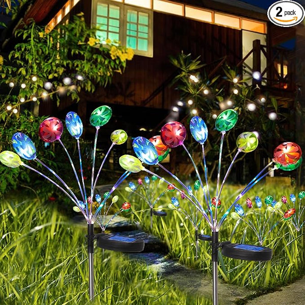 NINIPAPA Solar Garden Lights Outdoor Pathway Lights, 2 Pack Outside Valentines Day Holiday Solar Candy Lollipop | Lumora