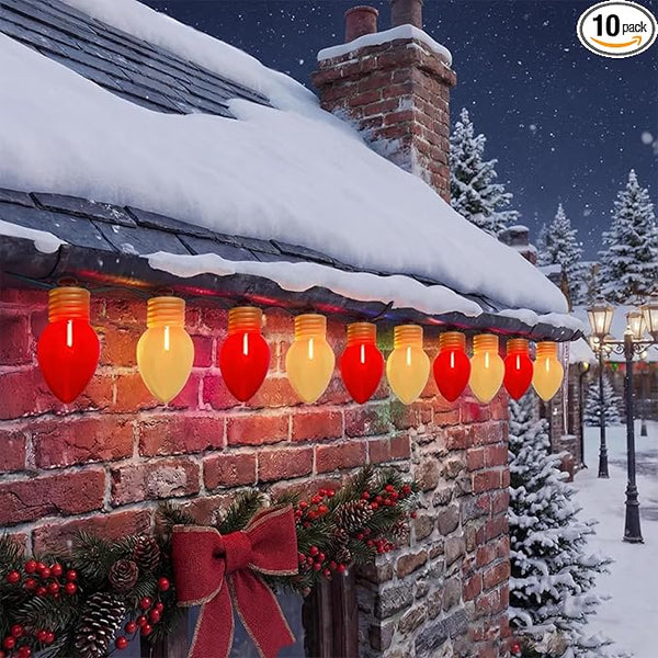 16FT Jumbo Red and White Christmas Lights Outdoor, Giant LED Christmas Bulbs String for Tree, Porch, Yard, and | Lumora