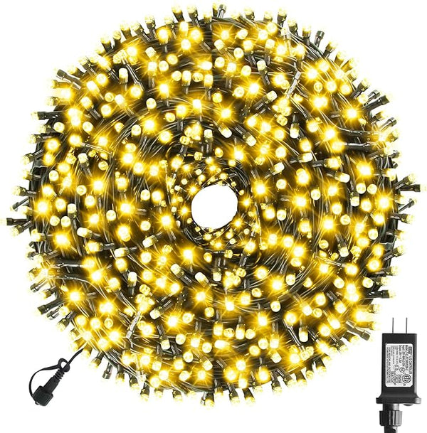 XTF2015 170FT 500 LED Christmas String Lights, Christmas Lights End to End Plug 8 Modes Memory Function with Timer | Lumora