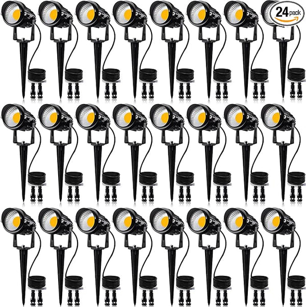 SUNVIE 24 Pack Low Voltage Landscape Lights LED 12W Landscape Lighting with connectors AC/DC 12V-24V Outdoor | Lumora