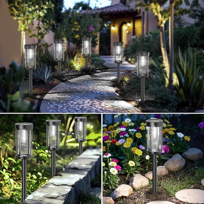 12 Pack Solar Lights Outdoor Waterproof for Garden Walkway Pathway Lawn Yard Decorative Modern Landscape Lighting. | Lumora