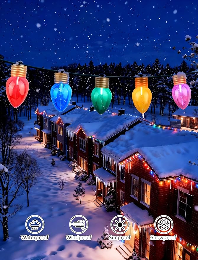 Enchanting Christmas Bubble Lights - 10-Light Bubbling Christmas Light String Creates a Cozy, Magical Glow, Multicolor Decorative Lights for Indoor Christmas Tree, Party & Holiday Ambiance