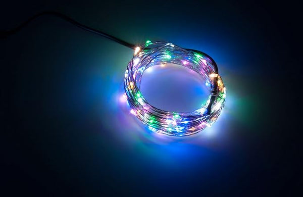 Karlling USB Plug in LED Fairy Lights,100 LED Bulbs 33 Ft Silver Wire Waterproof - Outdoor Security Flood Light | Lumora