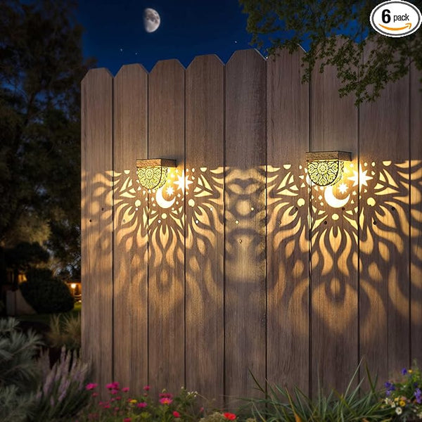 Solar Fence Lights 6 Pack Solar Deck Lights Waterproof LED Step Wall Outdoor Decorations Warm Yellow Decorative | Lumora