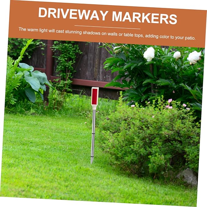 Solar Light Outdoor Solar Lights Outdoor Lamp Outdoor Walkway Lights Sidewalk Reflective Marker Garden Reflectors for Driveway Metal Red LED