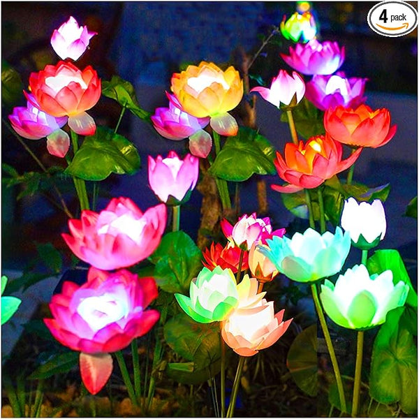 Solar Garden Lights - Solar Flower Lights, 7-Color Changing Lotus Lights for Yard, Garden - Outdoor Path Light | Lumora