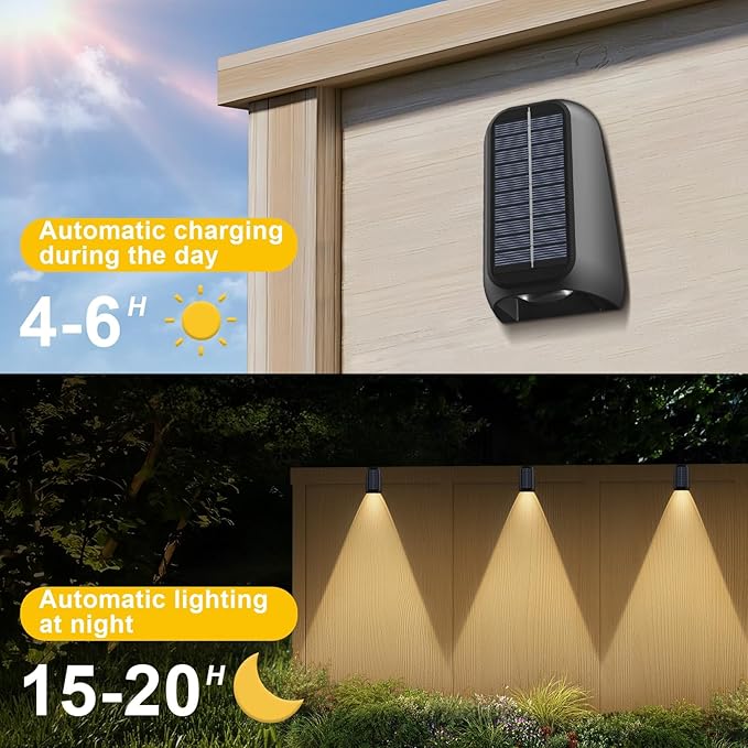 artcool 10 Pack Brighter Solar Fence Lights,Deck Light Solar Powered,Deck Solar Light Outdoor Waterproof,Dusk to Dawn Step Lights for Wall/Step/Patio/Garage/Yard
