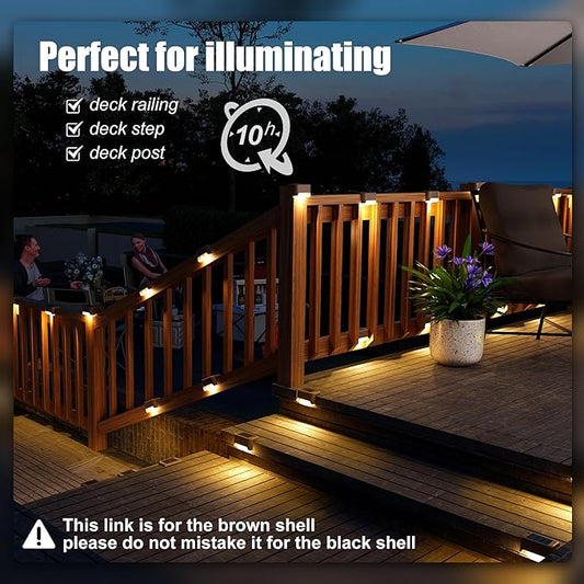 SOLPEX Solar Deck Lights Outdoor 16 Pack, Solar Step Lights Waterproof Led Solar lights for Outdoor Stairs, Step , Fence, Yard, Patio, and Pathway(Warm White)