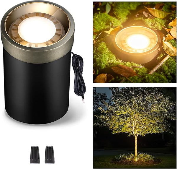 Gardenreet Brass Well Light - Low Voltage Waterproof Ip65 Outdoor In-Ground Landscape Lighting, Replaceable Bulb | Lumora