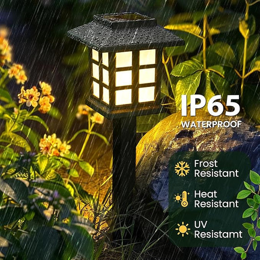 GIGALUMI Solar Outdoor Lights,8 Pack LED Solar Lights Outdoor Waterproof, Solar Walkway Lights Maintain 10 Hours of Lighting for Your Garden, Landscape, Path, Yard, Patio, Driveway