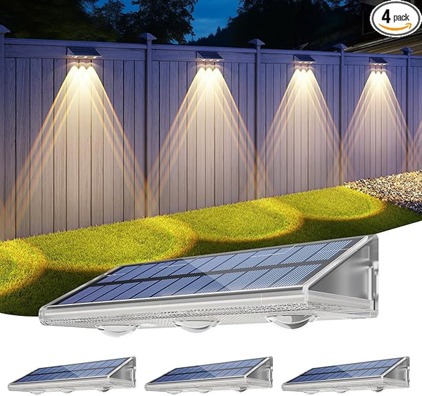 Yilaie Solar Fence Lights Outdoor-IP67 Waterproof 3000K/4500K/6500K,High Brightness LED Fence Lights Solar | Lumora