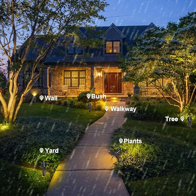 2 Pack Extendable Outdoor Landscape Lights, 12V Low Voltage Landscape Lighting IP65 Waterproof Plug-in Outdoor | Lumora