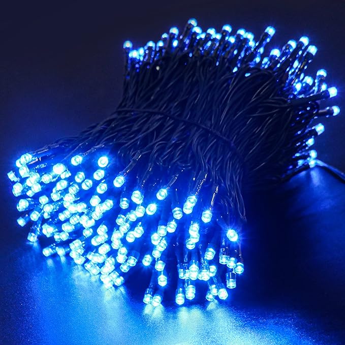 AmyHomie Blue Christmas Lights, 108Ft 300LED Halloween String Lights Outdoor Waterproof, End-to-End Indoor Fairy | Lumora