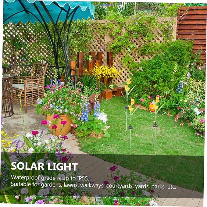 Totority Solar Narcissus Flower Led Lights Outdoor Solar Garden Path Lights Energy-Saving for Landscape