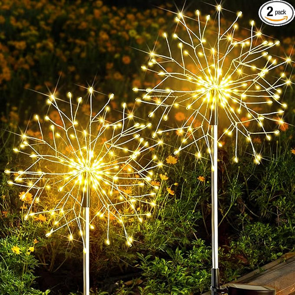 suddus Solar Garden Lights Outdoor Waterproof Decorative, 2Pack 150LED Firework Lights, Solar Fairy Lights for | Lumora