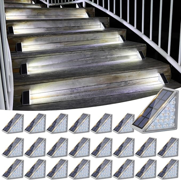 VOLISUN Solar Stair Lights 24 Pack, Solar Step Lights Waterproof IP67, Outdoor Step Light with 13 LEDs, Outdoor | Lumora