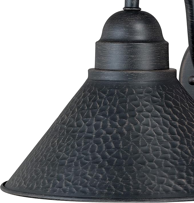 VAXCEL Outland 9 in. H 1-Light Aged Iron and Light Gold Dusk to Dawn Sensor Farmhouse Outdoor Wall Sconce, Gooseneck Metal Shade, Dark Sky Compliant for Exterior Porch Patio Front Door or Garage