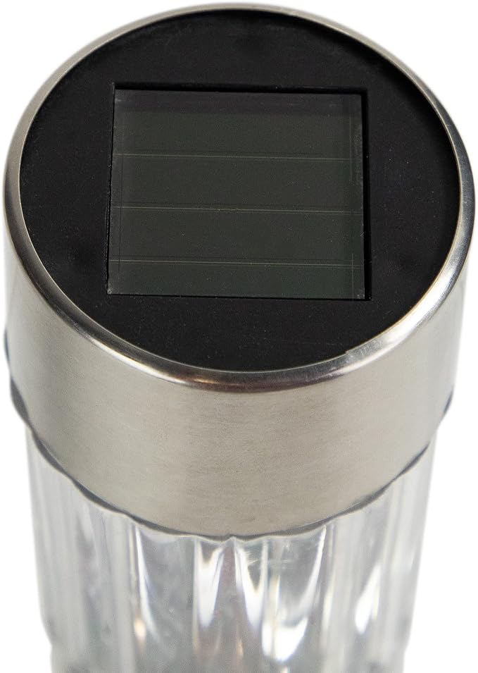 Northlight Set of 6 Solar Powered LED Pathway Markers - 10" - Silver