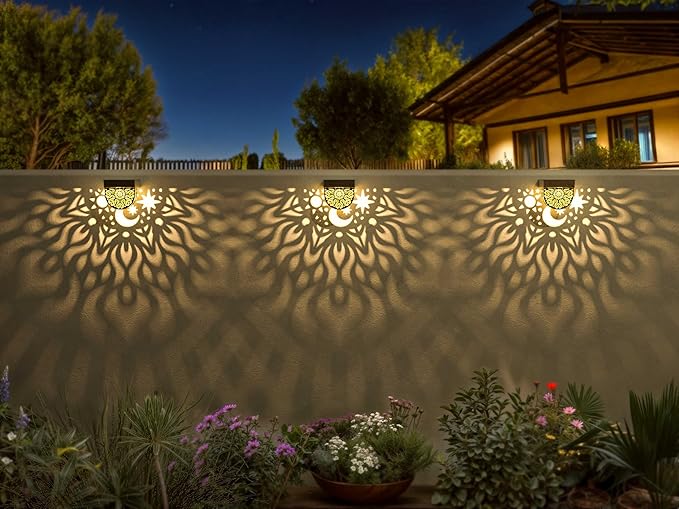 Solar Fence Lights 6 Pack Solar Deck Lights Waterproof LED Step Wall Outdoor Decorations Warm Yellow Decorative | Lumora