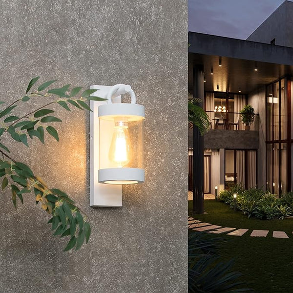 Outdoor Dusk to Dawn Wall Light Exterior Light Fixture Sconce Pure Aluminum Porch Lantern White E26 (Bulb Not | Lumora