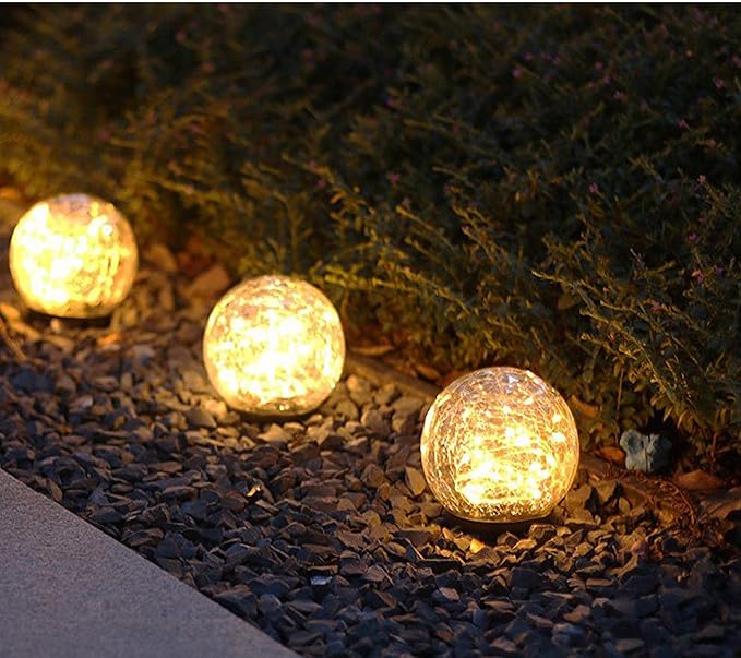 Ulalaza Solar Garden Ground Lights 30 LED Waterproof Bright Outdoor Crack Ball Lamp for Yard Driveway Lawn Patio | Lumora