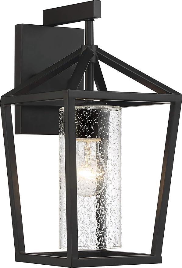 NUVO 60/6592 Hopewell Lighting Fixture, 1Lt Medium Lantern, Matte Black - Outdoor Wall Light | Lumora