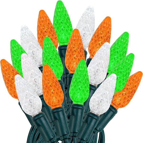 Novelty Lights 24FT 70 LED C6 LED St. Patrick's Day String Lights, Outdoor Christmas Tree Commercial Grade LED | Lumora